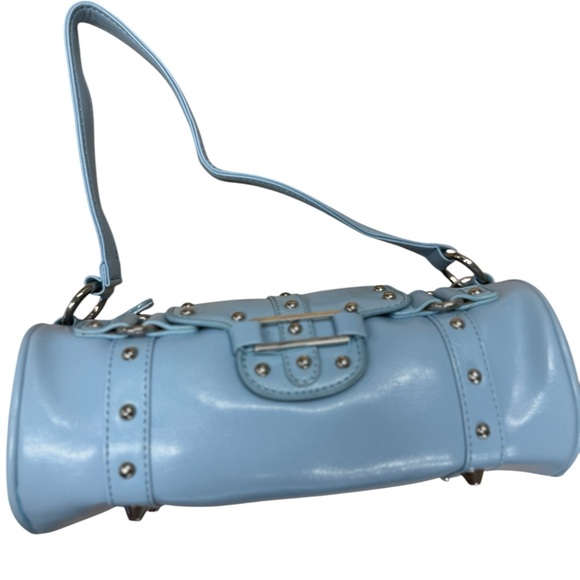 Powder Blue Clutch with Silver Accents - Picture 5 of 5